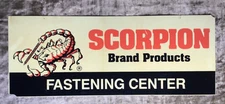 Vintage 2 Sided Sign Scorpion Brand Products Fastening Center Hardware Man Cave