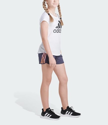 Adidas Girls' 3 Stripe Mesh Shorts - Light Purple - Picture 4 of 4
