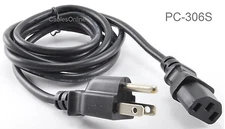 6ft Shielded AC Power Cord, NEMA 5-15P/IEC320 CA13, 18 AWG, CablesOnline PC-306S