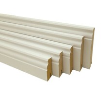 Sockelleiste Hamburger- / Berliner Profil Fussleiste foliert weiss Länge: 240 cm