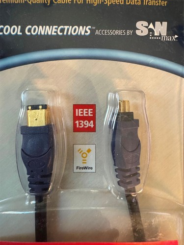 SanMax Gold Series 16' Firewire 400 6-pin to 4-pin 1394A Cable CC1394-46-16-G - Picture 4 of 6