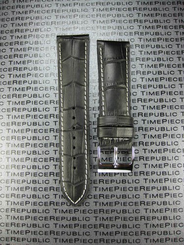 Cinturino orologio nuovo 22mm grana pelle nero vintage G rosso per LONGINES - Foto 15 di 32