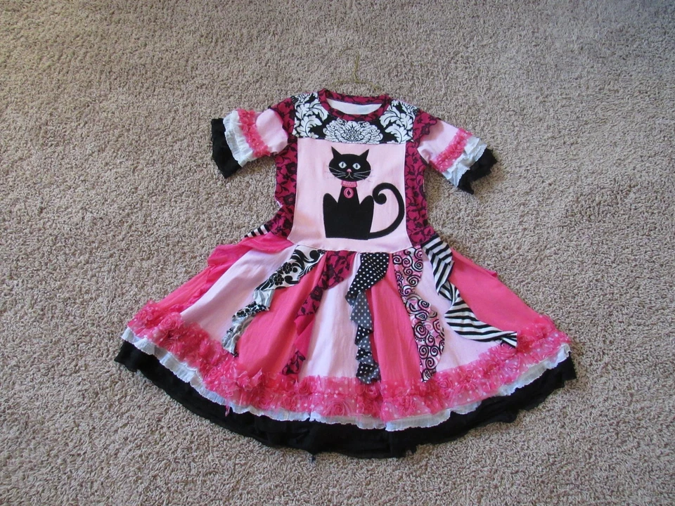 Vestido Boutique Custom 7 8 9 10 Cat Kitty ÚNICO EN SU CLASE Foto 4 de 4