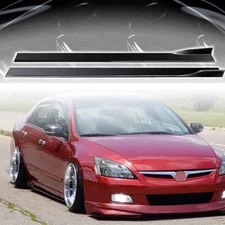 Gloss Black Side Skirts Extension Rocker Splitter Lip For Honda Accord 2004-2012
