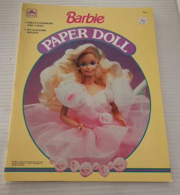 Vintage Paper Doll Golden Book - Barbie - 1990 1991 - Unused - Uncut