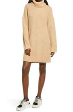 Women's Wayf Culver Turtleneck Long Sleeve Sweater Dress, SZ XS Beige 22/4/29