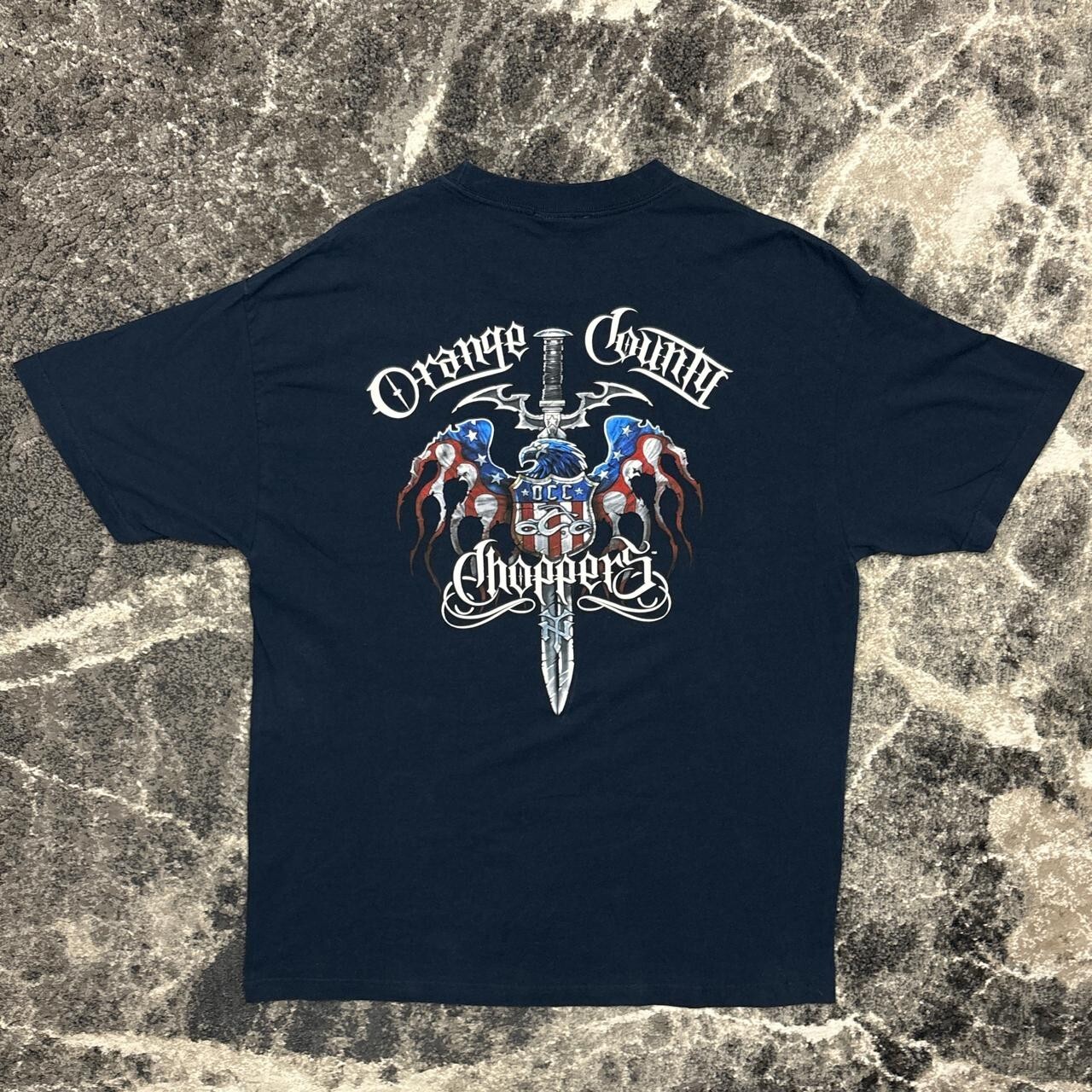 Vintage Orange County Choppers Mens XL Y2K Eagle Sword Motorcycle Biker OCC