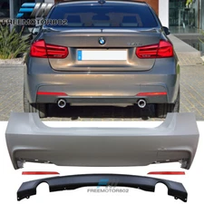 Fits 12-18 BMW F30 M-Tech M Sport  4DR Sedan Rear Bumper Lip Cover Diffuser