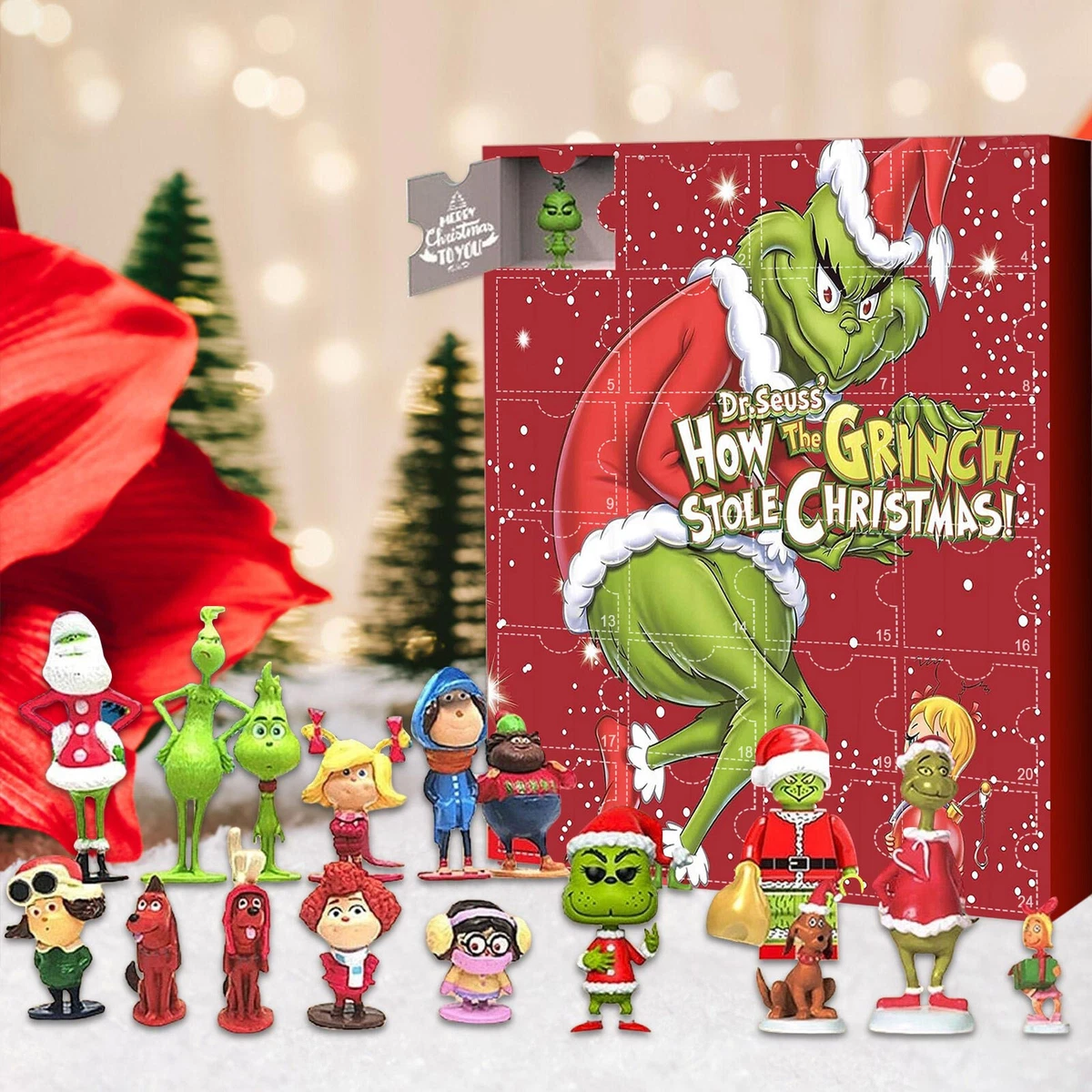 2023 Grinch Christmas Advent Calendar Contains 24 Pcs Gifts
