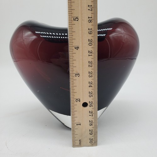 Vintage Heart Shaped Modern Murano Style Glass Vase Deru Design International - Picture 9 of 9