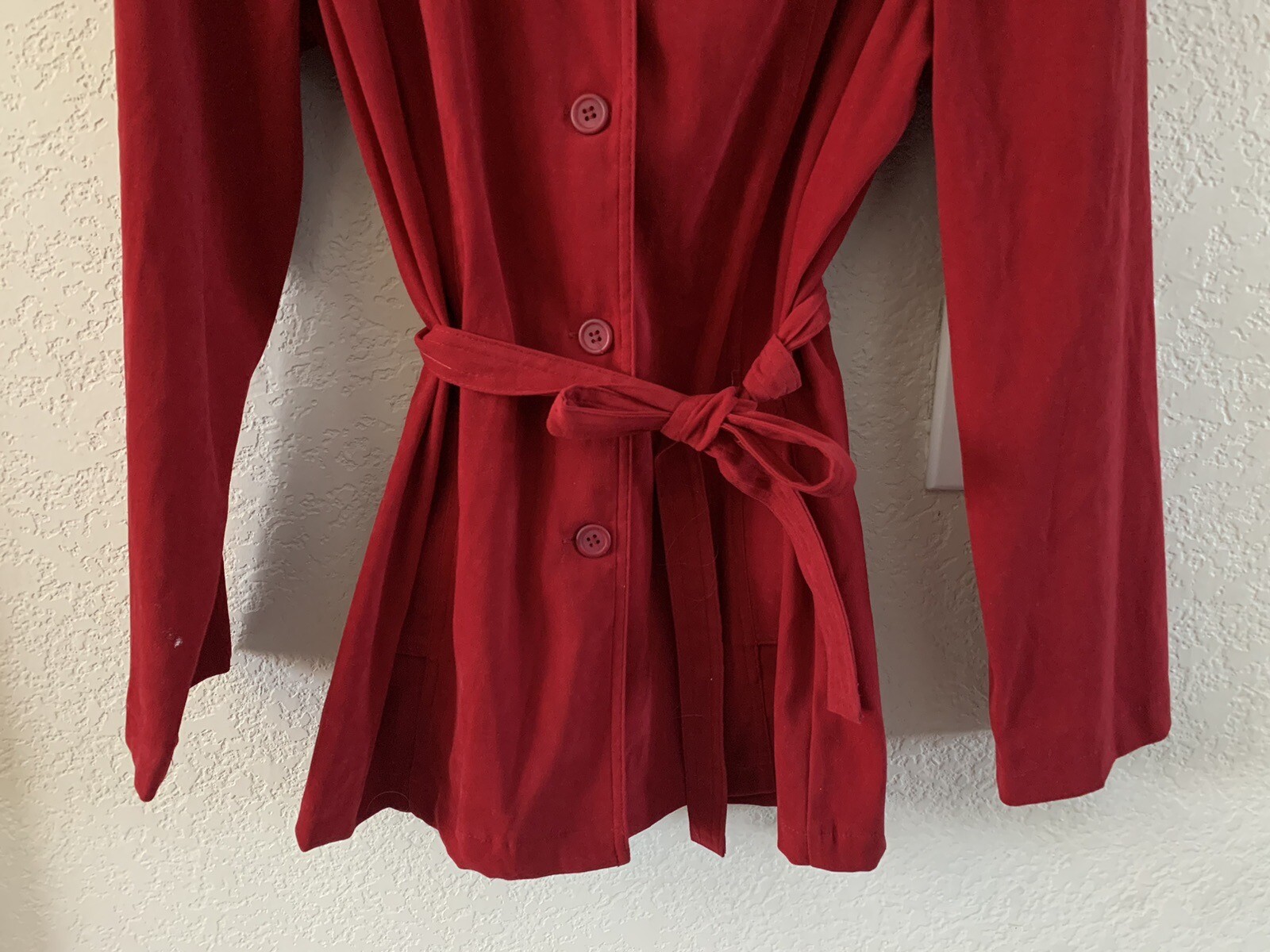 Notations Clothing Red Button Up Belted Blouse Si… - image 3
