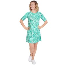 Ruby Rd. Women's Plus-Size Leaf Sketch Print Dress Size 2X Mint Multi