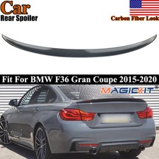 Rear Trunk Spoiler Lip Highkick For 2014-2020 Bmw 4-series F36 Carbon Fiber Look