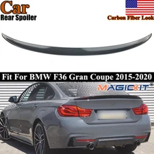 Rear Trunk Spoiler Lip Highkick For 2014-2020 BMW 4-Series F36 Carbon Fiber Look