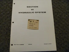 Case W7 Loader Hydraulic System Schematic & Service Repair Manual 9-99955