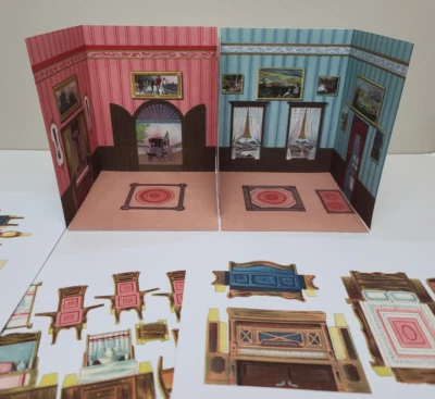 New Antique Paper Dollhouse Furniture Reproduction Print Litho Victorian 1900