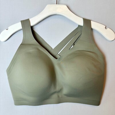 Lululemon Bra Womens 32B Green Sports Enlite Weave Back High Support Running