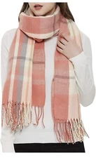 Wander Agio Women's Fashion Long Shawl Big Grid Winter Warm Lattice Large Scarf