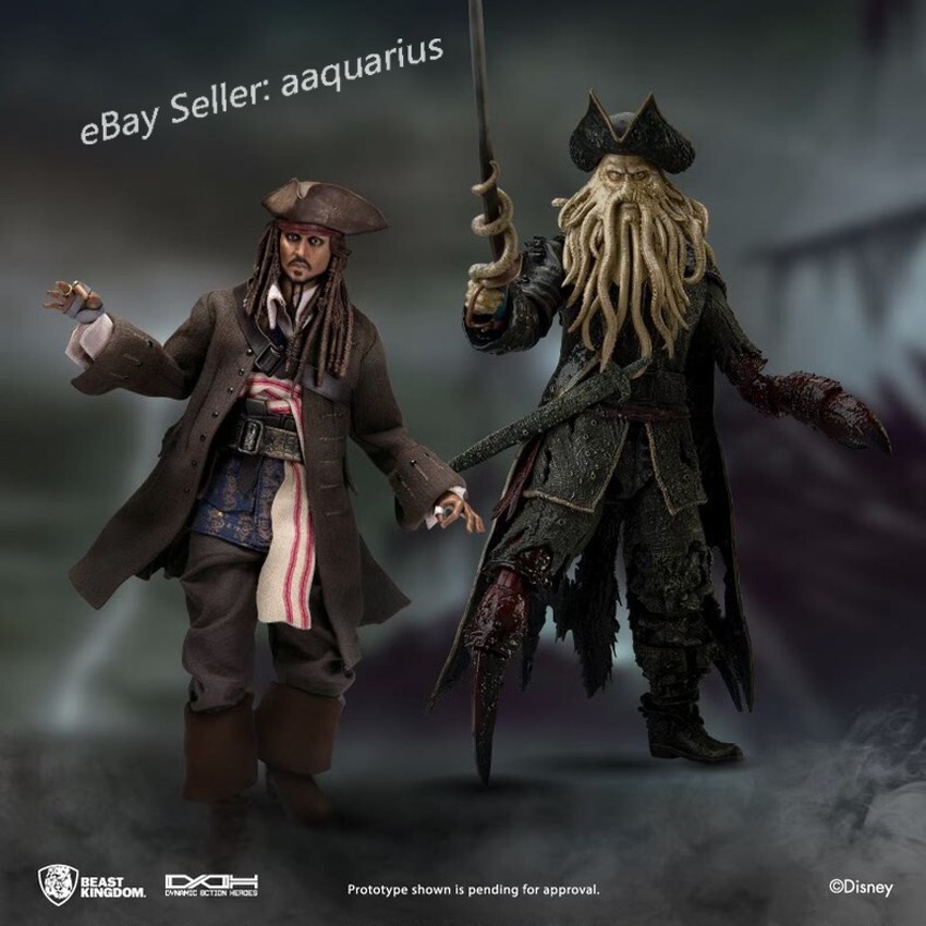 Beast Kingdom 1/12 Captain Jack Sparrow + Captain Jones Set DAH