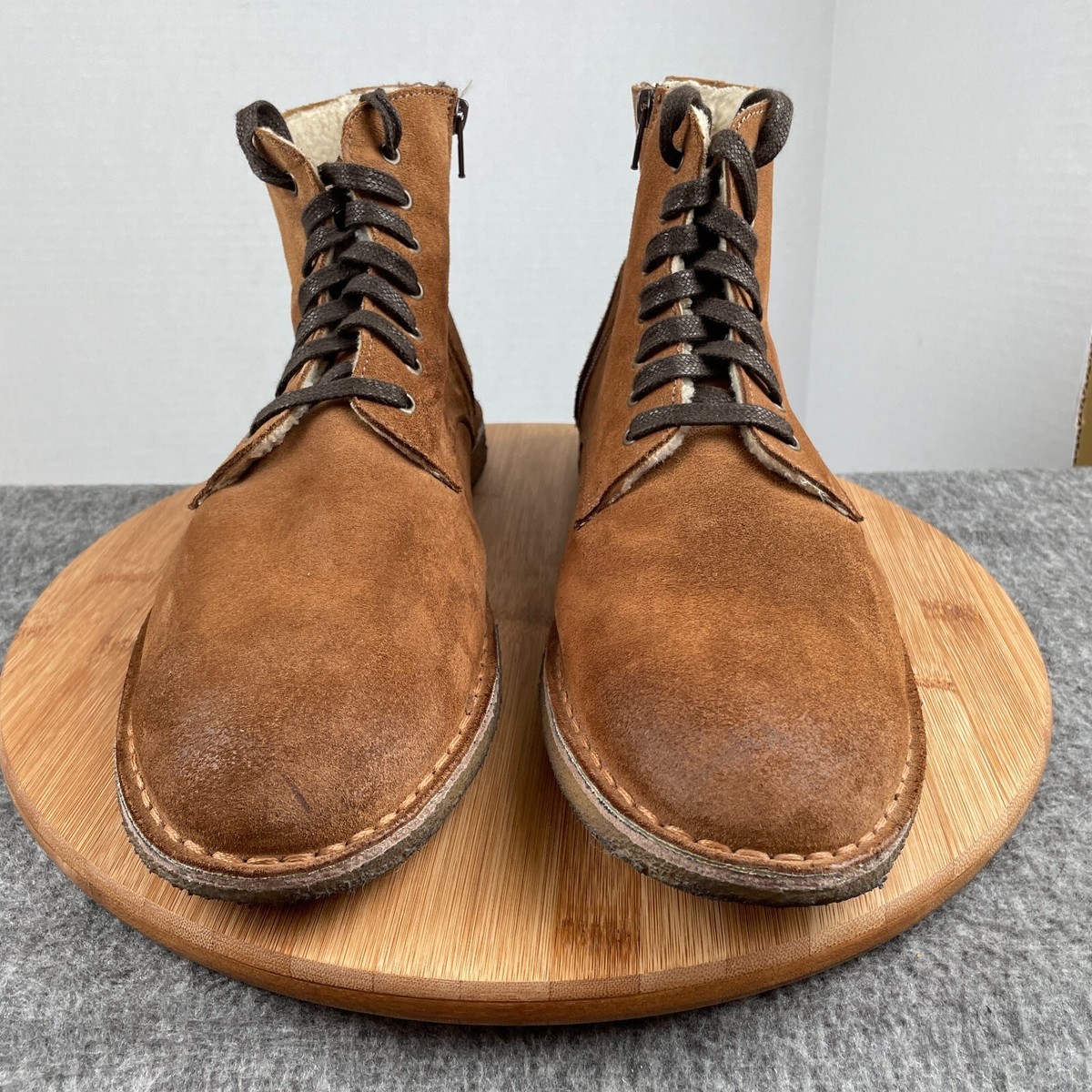 Steve Madden Mens Size 13 D Brown Suede Laces Zip Ankle Casual Boots STEVE MADDEN Mens Brown Suede Boots Sherpa Lined 13 Lace  main image 3