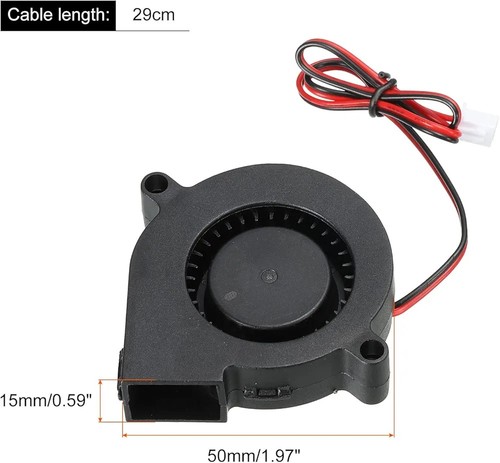 DC12V Brushless Cooling Blower Fan Cooler 5015 50x50x15mm Turbo For Laptops 2pcs - Afbeelding 2 van 7
