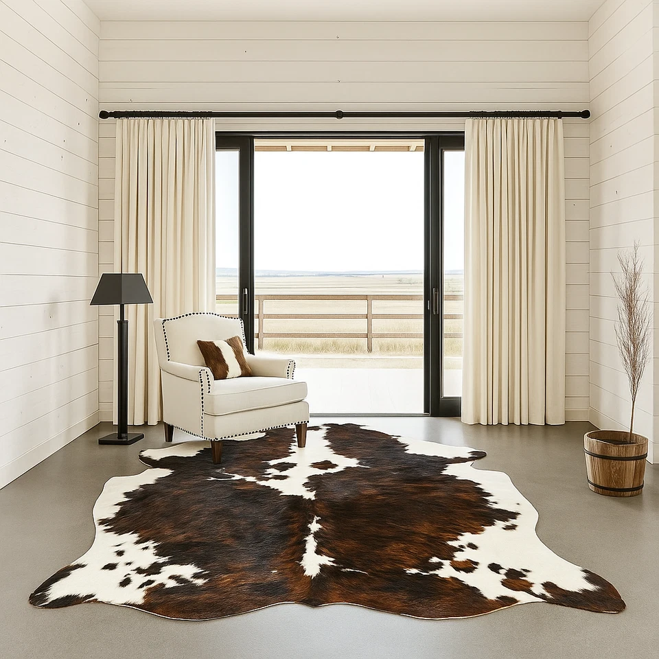 Alfombra de cuero de vaca atigrado de calidad superior tamaño aprox 6x7 pies Foto 3 de 3