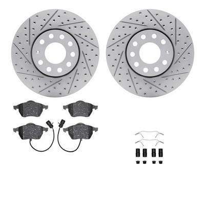 For Audi A6 Quattro 95-98 Drilled & Slotted Front Brake Kit w Optimum Pads
