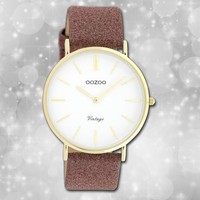 Oozoo Damen Armbanduhr Vintage Series C20149 Braunrot Leder Quarz UOC20149