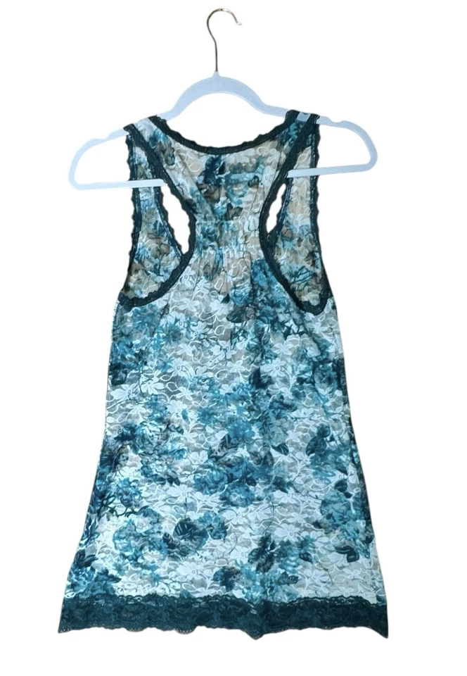 Camiseta sin mangas Y2K tocador talla mediana Fairycore floral encaje transparente bohemio capricho Foto 3 de 4