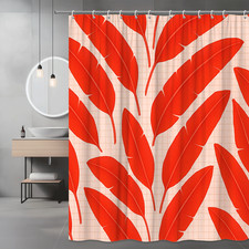 Red Leaf Shower Curtain - Stylish Bathroom Decor