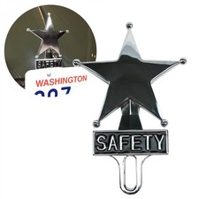 Safety Star Chromed License Plate Topper Hot Rod Custom Vw Harley Low Rider Bom Safety Star Chromed License Plate Topper Hot Rod Custom Vw Harley Low Rider Bom
