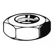 Thin Hex Nut, M30-1.50, Steel, Class 4, Zinc Plated, 15 Mm Ht, 10 Pk,