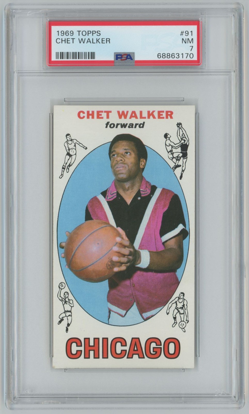 1969-70 Topps Chet Walker Rookie PSA 7 Chicago Bulls #91 C29