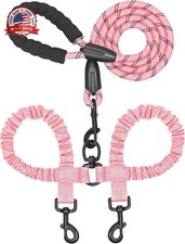 Dual Dog Leash - 360 Swivel, No Tangle Walking Leash with Shock Absorbi