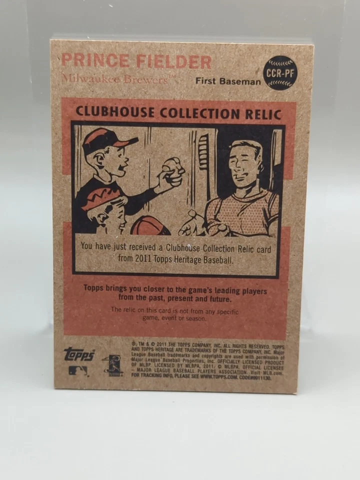 2011 Topps Heritage Clubhouse Collection PRINCE FIELDER Jersey Relic #CCR-PF MLB - Image 2 of 2