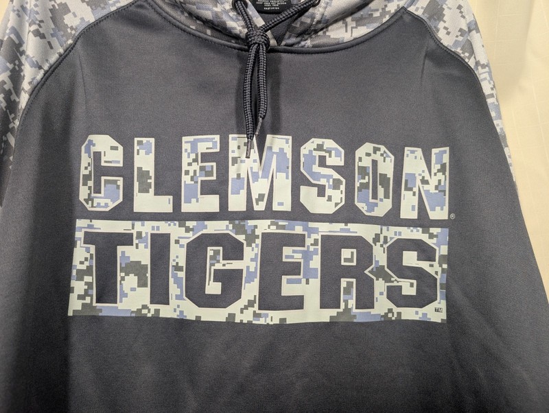 Clemson Tigers Camo Hoodie Operation Hat Trick Sweatshirt Men Size XLT NCAA