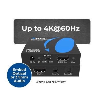 OREI 4K HDMI  Audio Embedder (3.5mm, Optical)-HDA-4KMB