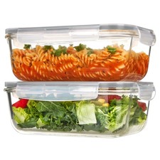 Vtopmart 2Pack 1860Ml/63Oz Large Glass Storage Containers Lids Meal Prep Food