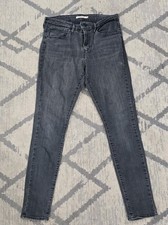 Levi's 721 High Rise Skinny Jeans Women's Size 31 Gray Dark Wash Stretch