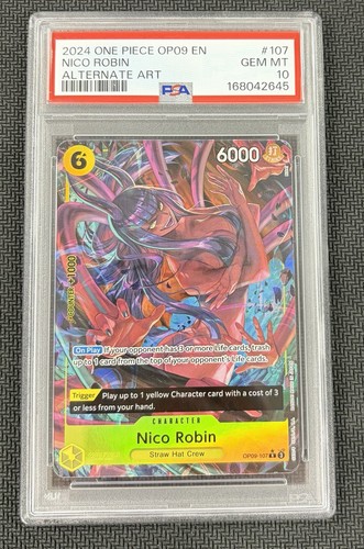 Nico Robin OP09-107 Parallel · OP09 PSA 10, eBay listing photo