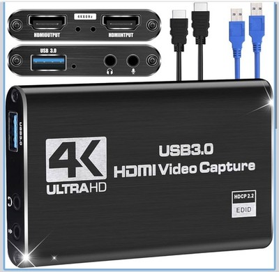 4K Audio Video Capture Card,USB3.0 HDMI Game Capture Device Switch for Streaming
