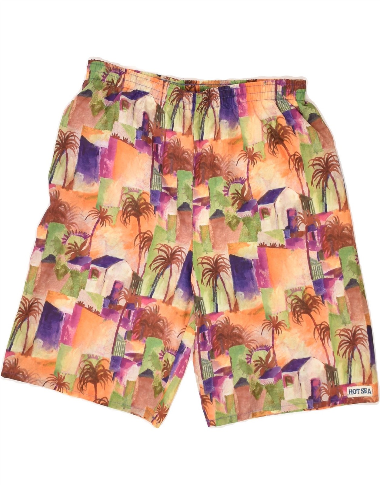 VINTAGE Mens Abstract Pattern Swimming Shorts IT 42 2XS Multicoloured AS29 image 2