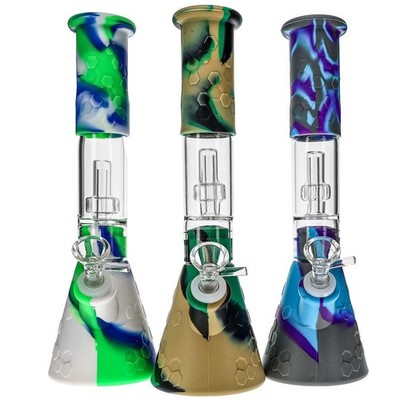 Accurate Hybrid 10'' Silicone Beaker Bong Pipe Text Me Your Color SWP51