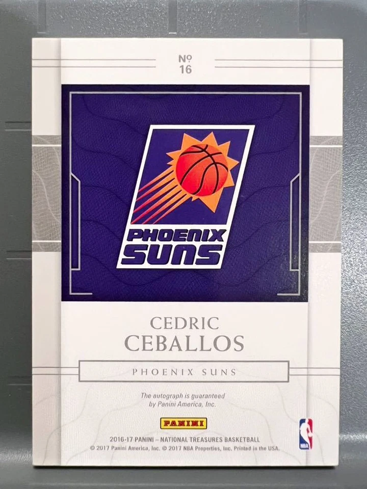 2016 Panini National Tresures Cedric Ceballos Phoenix Suns Patch Auto /75 #16 - Image 2 of 4