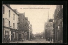 CPA Alencon, Carrefour des Etaux et Eglise Saint-Leonard 