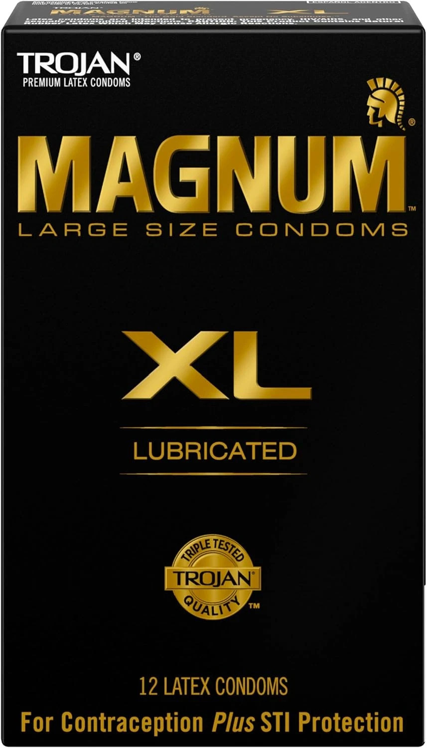 Trojan Magnum XL Large Size Lubricated Condoms Pack of 12