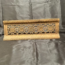 Ornate Antique Cast Iron Fireplace Grate 20 X 7