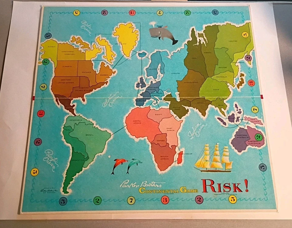 Vintage 1968 RISK Game by Parker Brothers, Wooden Pieces COMPLETE - Image 4 of 4