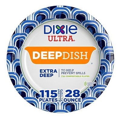 Dixie Ultra Extra Deep Dish Paper Plates 28 Ounce (115 Count)