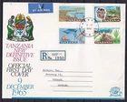 w4327/ Tanzania Kenya Uganda KUT Ship Fish FDC Cover t/Denmark 1965